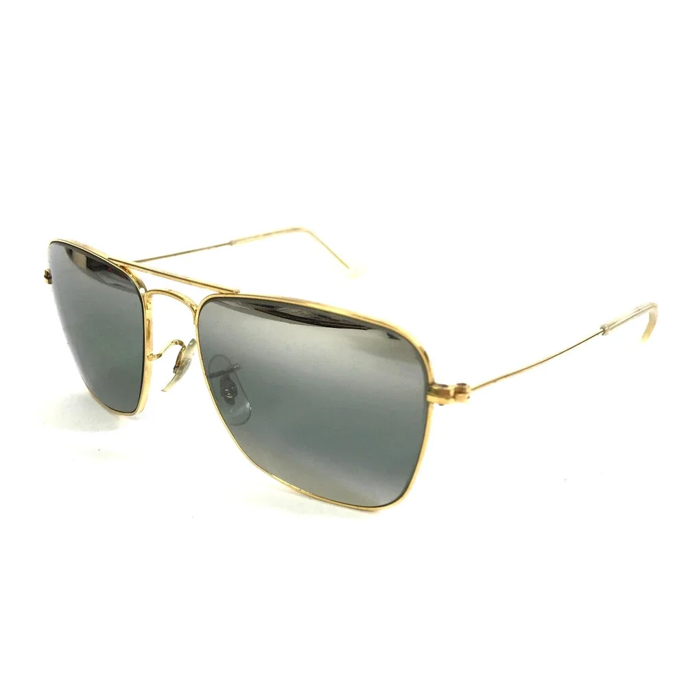Vintage Bausch & Lomb Ray-Ban Small Sunglasses Caravan Gold w/ Bi-Mirror Lenses